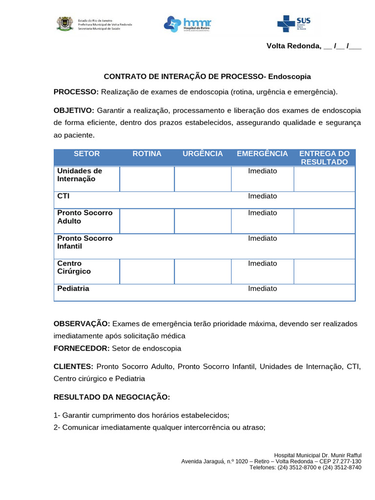 Contrato de Interação de Processo Endos | PDF