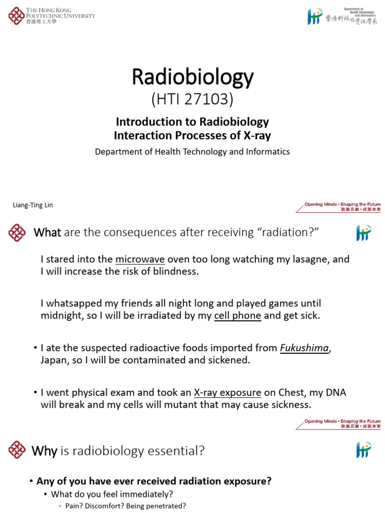 Lecture 1 - Introduction to Radiobiology, X-ray Interaction Processes | PDF