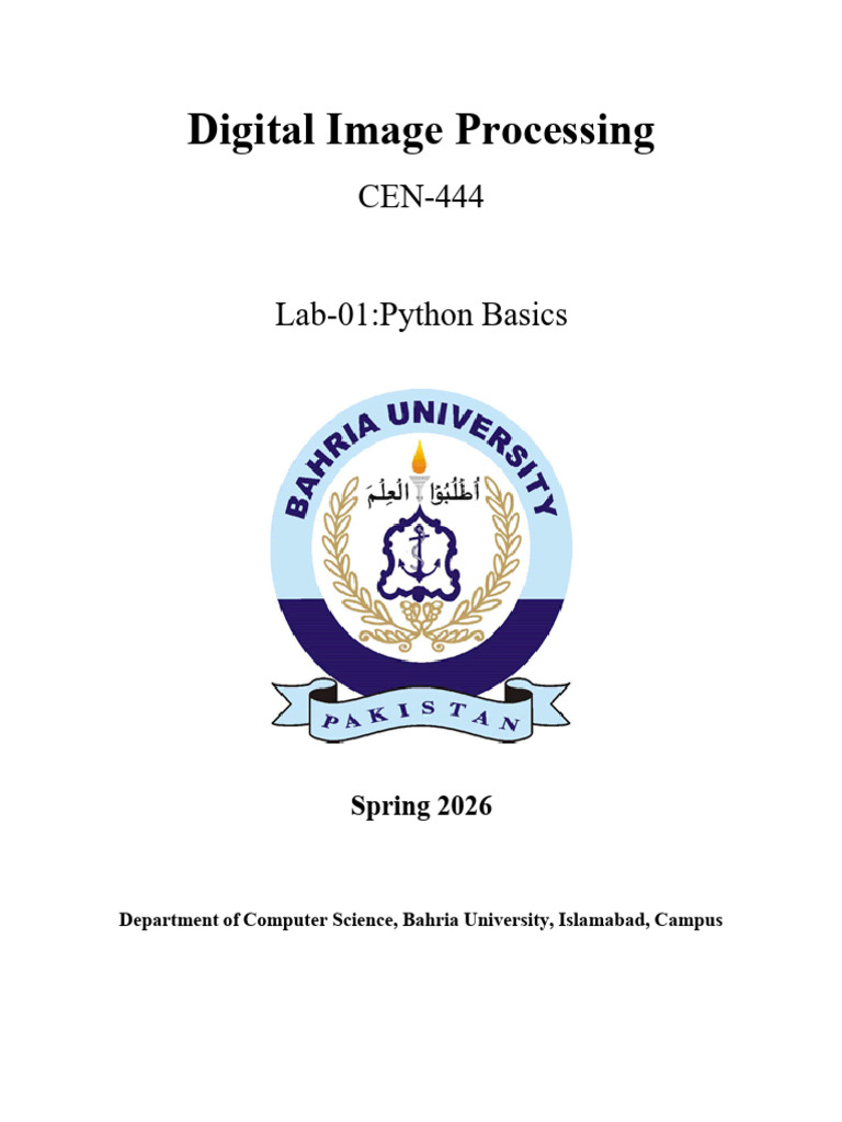 Lab 01 Python Basics LT SP 26 28012026 120452pm | PDF | Boolean Data ...
