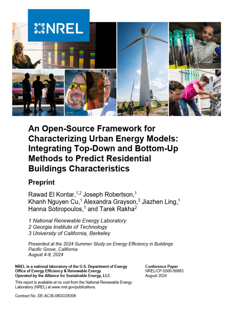 OpSource Framework Characterizing Urban Energy Models | PDF ...