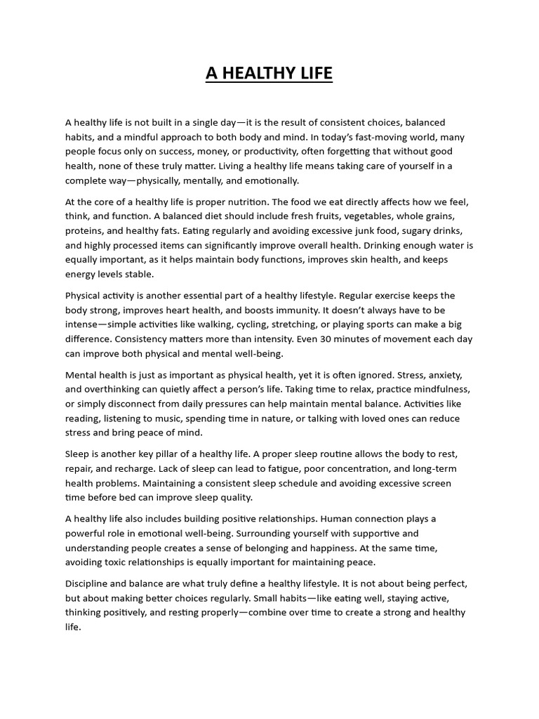 A Healthy Life | PDF | Sleep | Disciplines