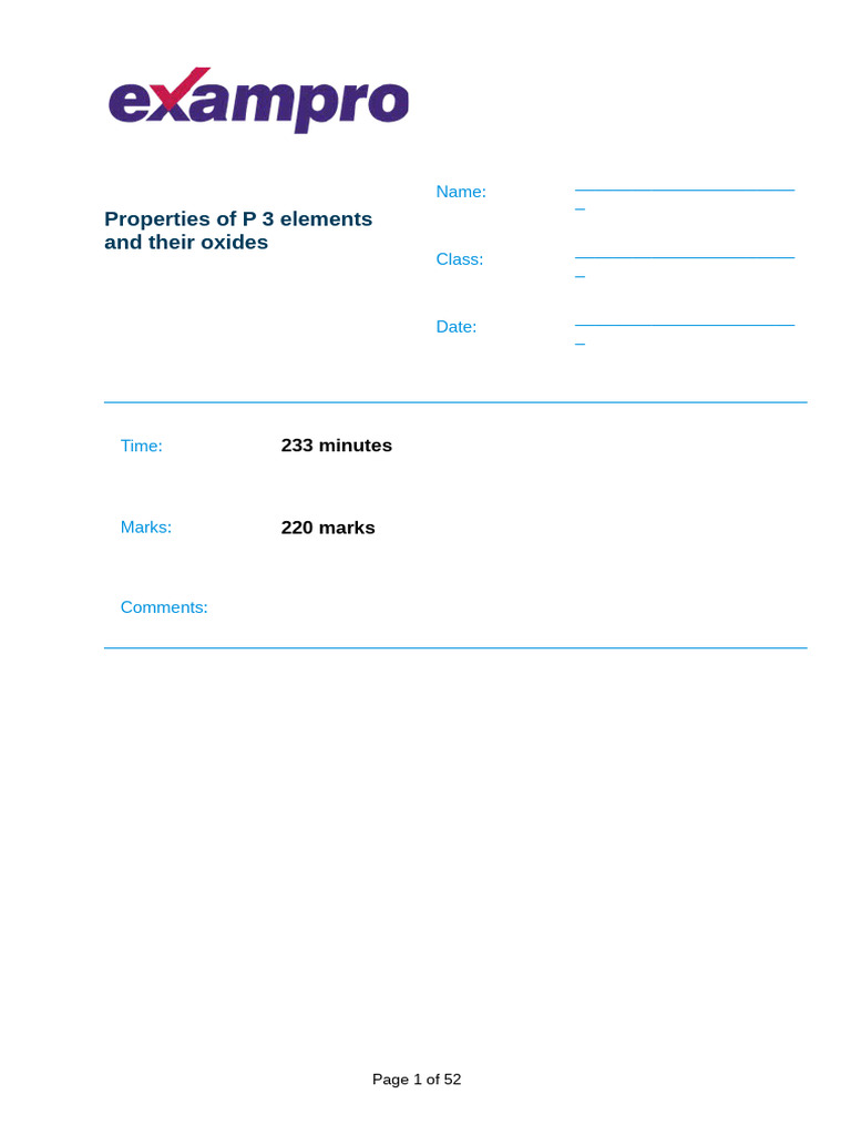 Properties of p 3 Elements and Their Oxides | PDF | Oxide | Chemical ...