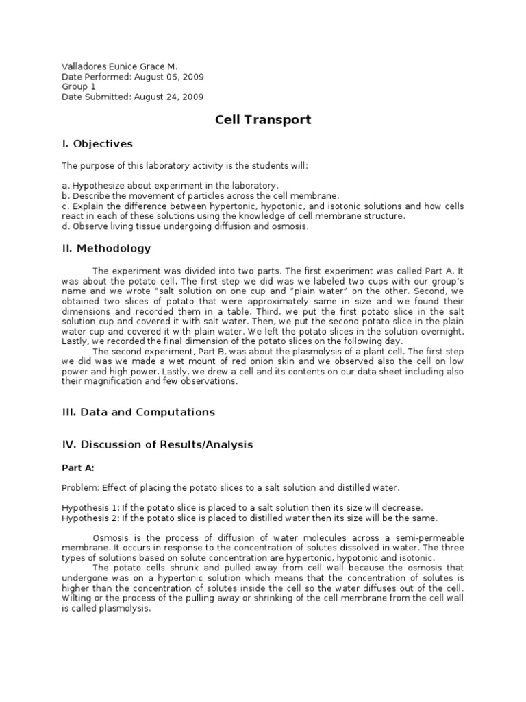 ️ Osmosis potato experiment hypothesis. Potato Lab by Alveena Majeed on