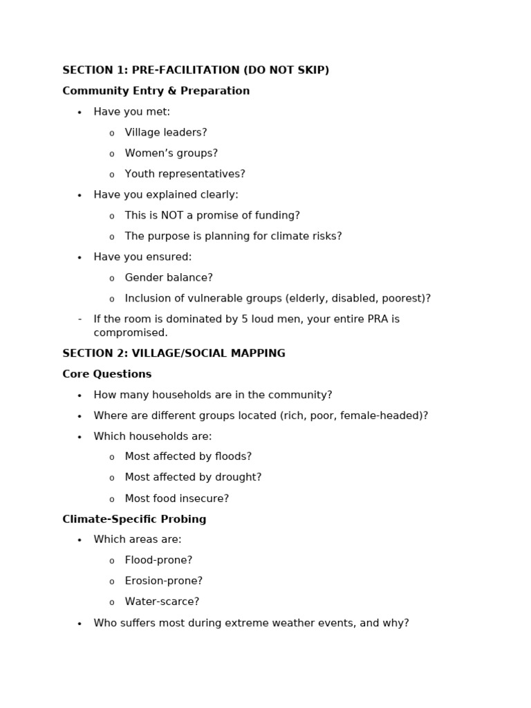 Pra Checklist | PDF | Drought | Climate Resilience