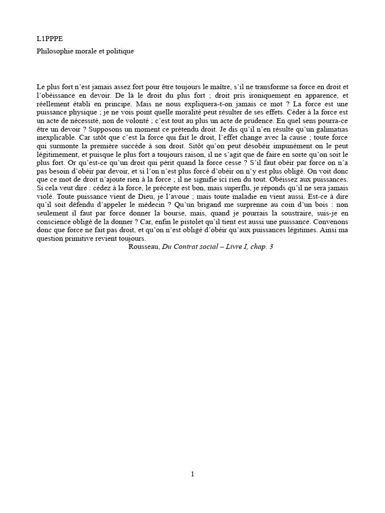 Rousseau - La Fontaine - Droit Du Plus Fort | PDF | Fable