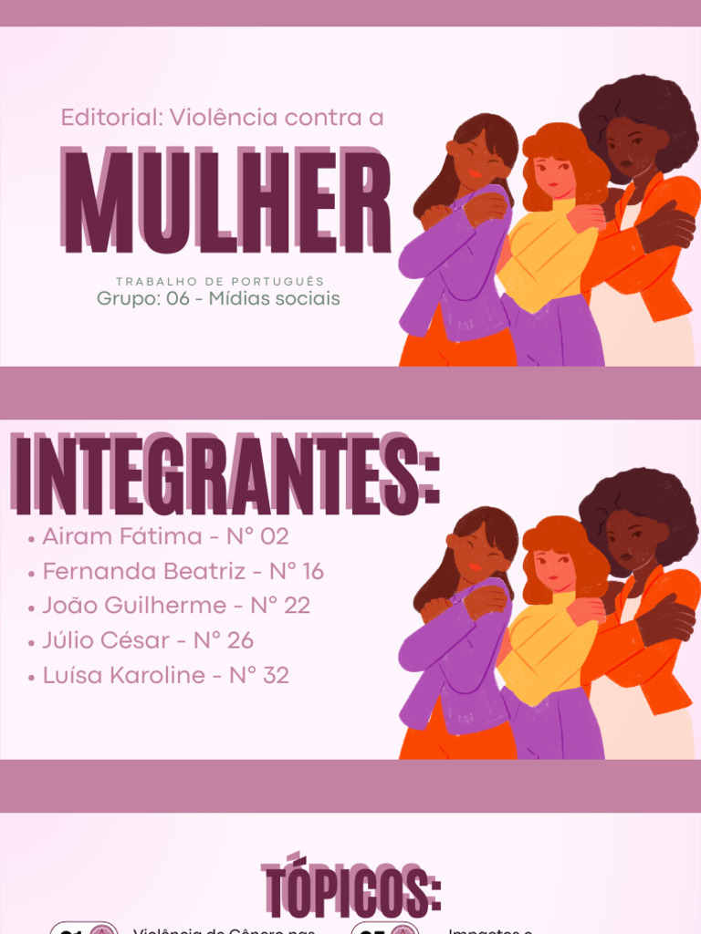 Editorial Violência Contra A Mulher - Grupo 06 - Mídias Sociais - Turma ...