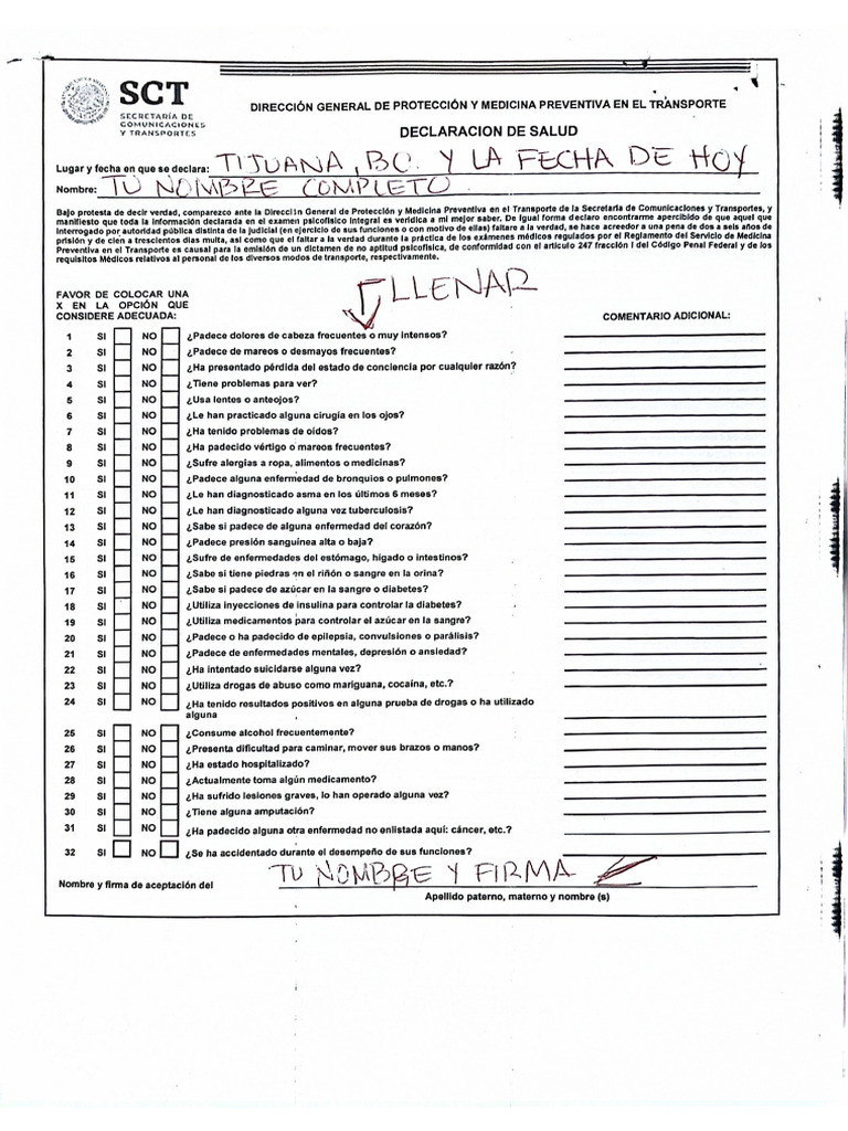 Requisitos Para Sct (1) | PDF
