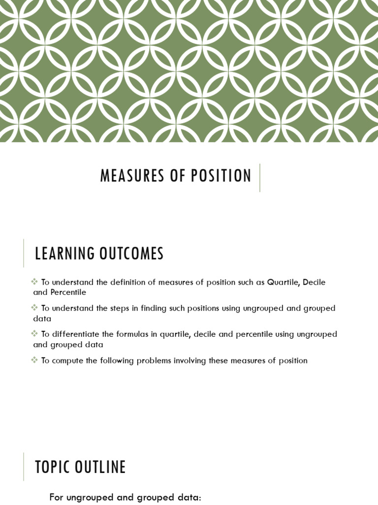 MMW_TOPIC_Measures_of_Position(10) | PDF | Quartile | Percentile