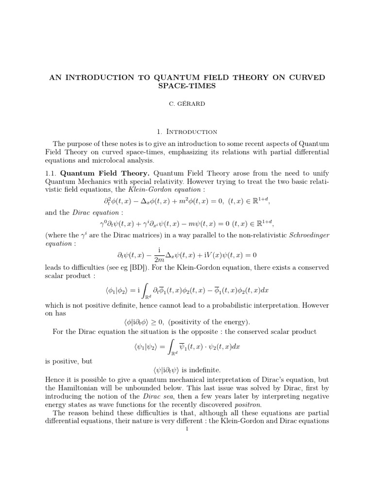 qft-grenoble-new | PDF | Quantum Field Theory | Operator (Mathematics)