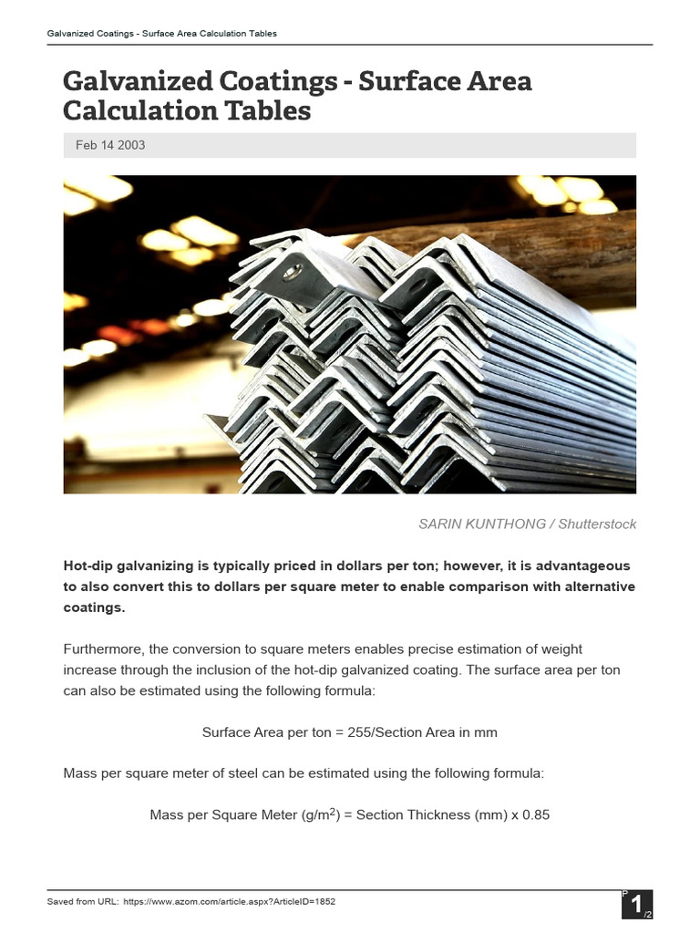 4 1852 201905290719 Galvanized Coatings Surface Area Calculation Tables ...