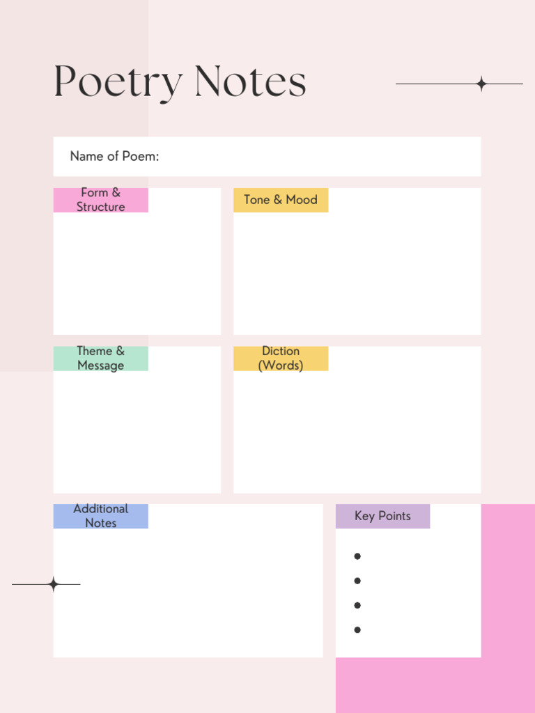 Poetry Note Taking Template | PDF