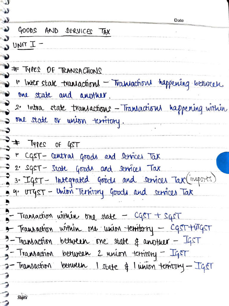 GST COMPLETE NOTES | PDF