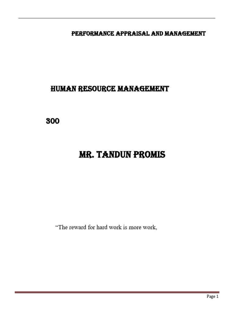 Performance Appraisal and Management | PDF | Performance Appraisal ...