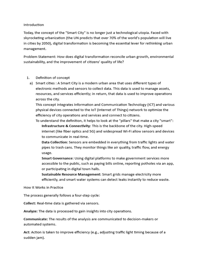 Smart Cities & Digital Transformation | PDF | Internet Of Things ...