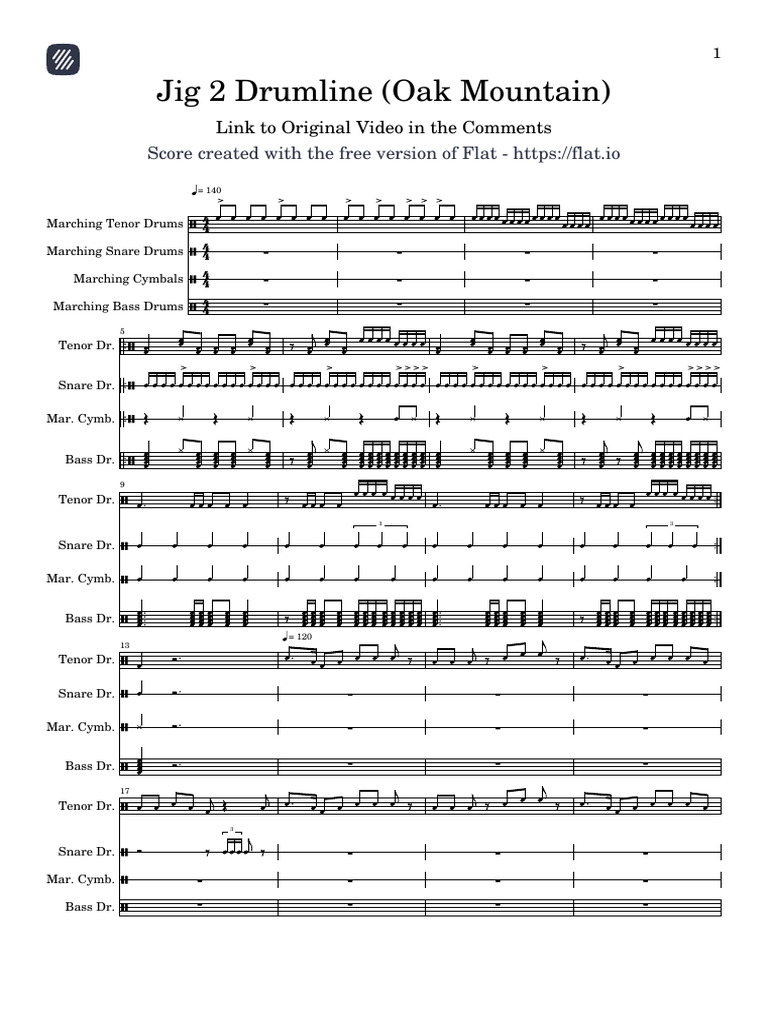 Jig 2 Drumline (Oak Mountain) | PDF | Classical Music Groups | Rhythm ...