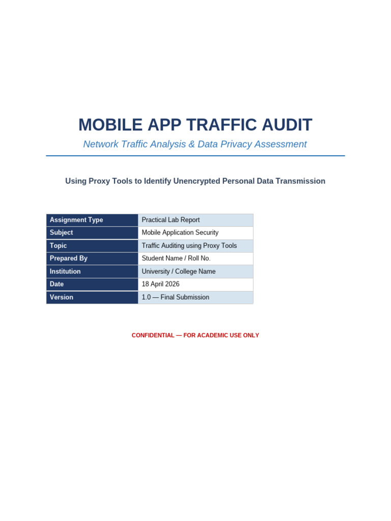 Mobile App Traffic Audit | PDF | Transport Layer Security | Proxy Server