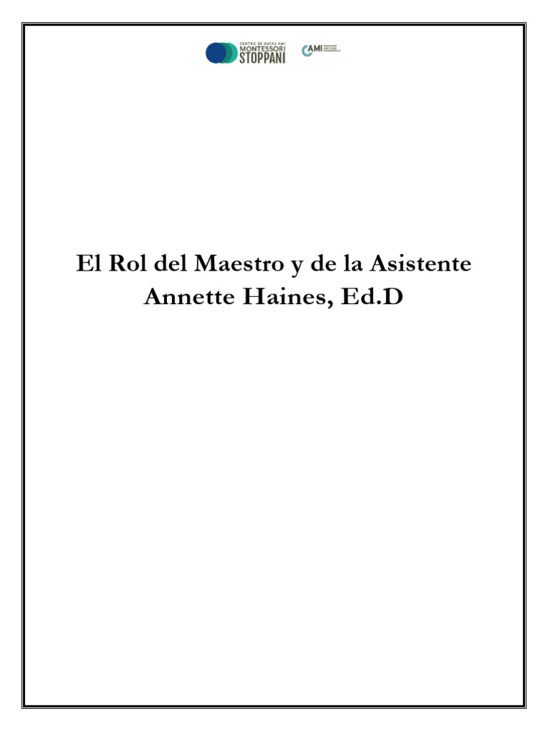 1. El Rol Del Maestro y Del Asistente | PDF | Libertad | Educación ...