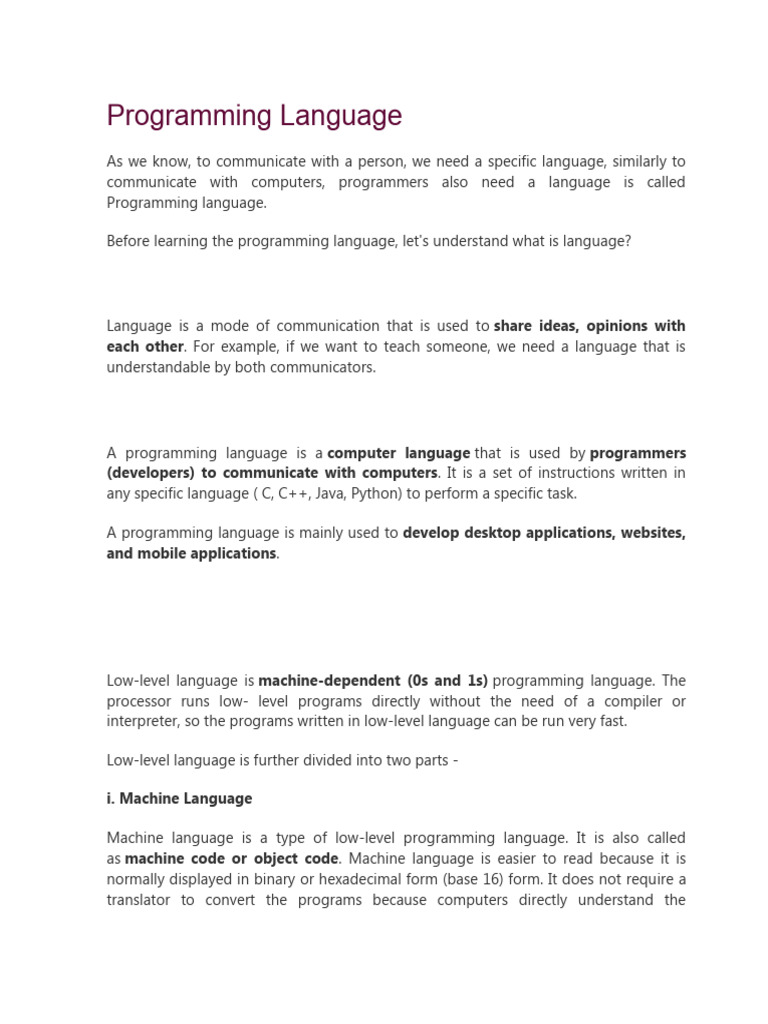 PROGRAMMING LANGUAGES .T4 T3 | PDF | Programming Language | Object ...