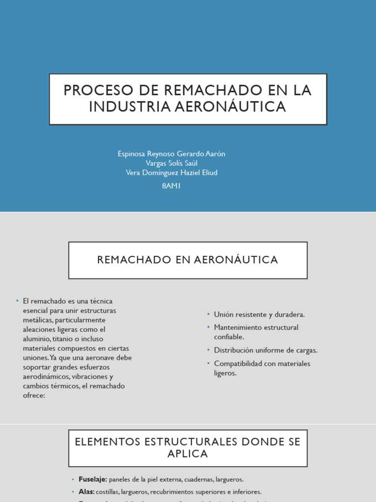 Proceso de Remachado | PDF | Remache | Spar (Aeronáutica)