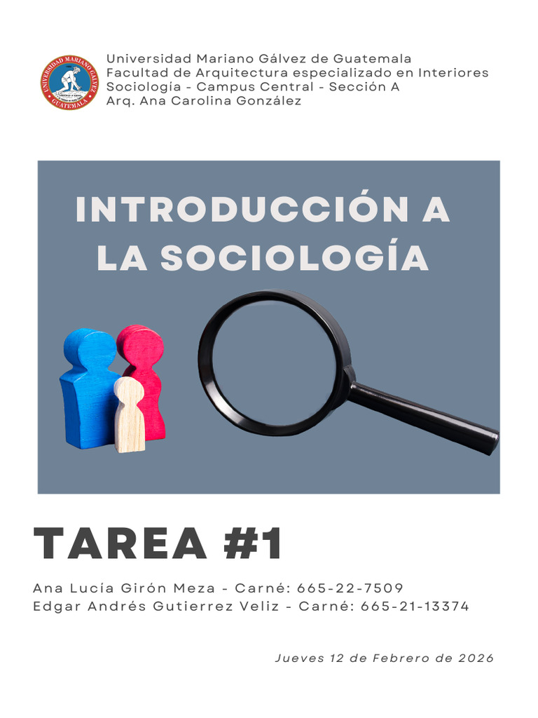 Tarea # 1 Introduccion a La Sociologia | PDF | Sociología | Sociedad