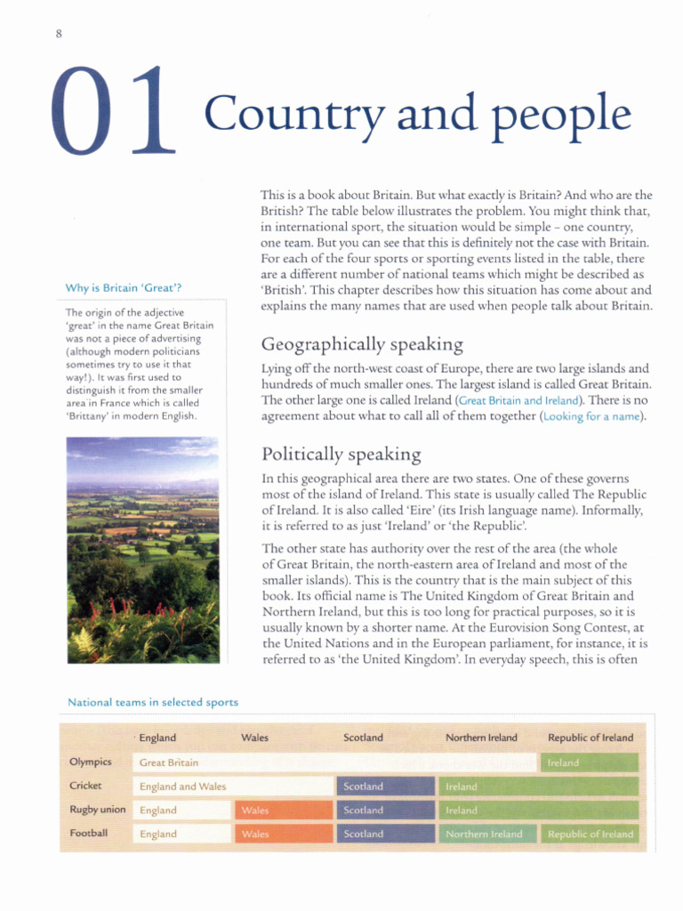 01. Country and people | PDF | United Kingdom | Great Britain