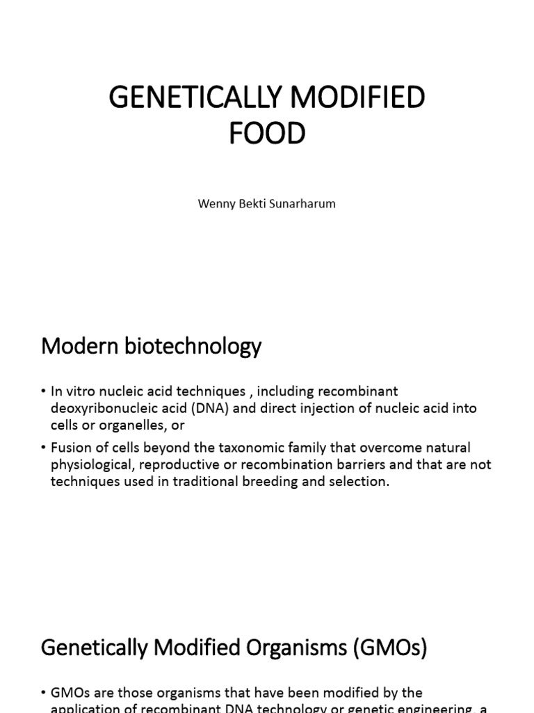 Genetically Modified Food | PDF | Genetic Engineering | Genetically ...