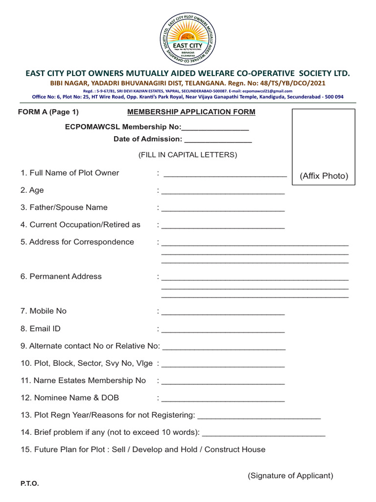 Membership Application Form-6 | PDF