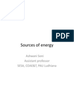 Sources of Energy: Ashwani Soni Assistant Professor SESA, COAE&T, PAU Ludhiana