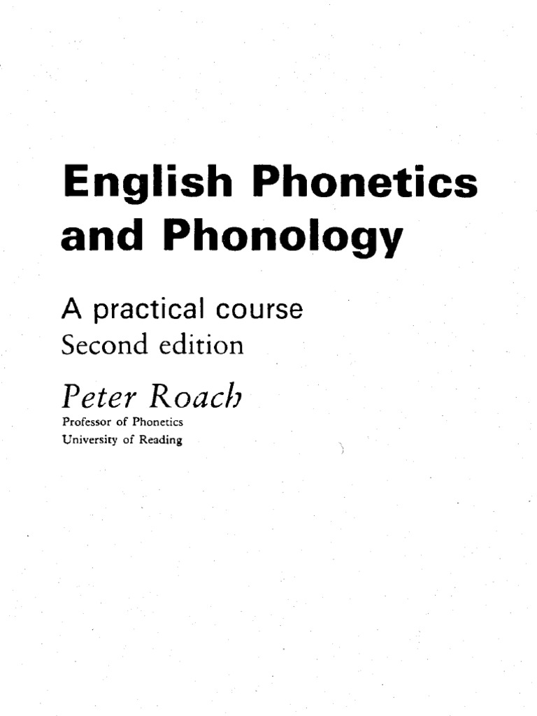 Peter Roach Phonetics And Phonology Pdf