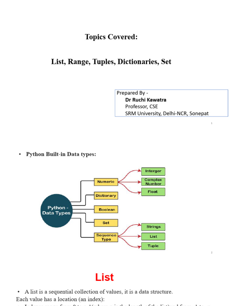 List, Tuple, Range, Dictionary and Set | PDF | String (Computer Science ...