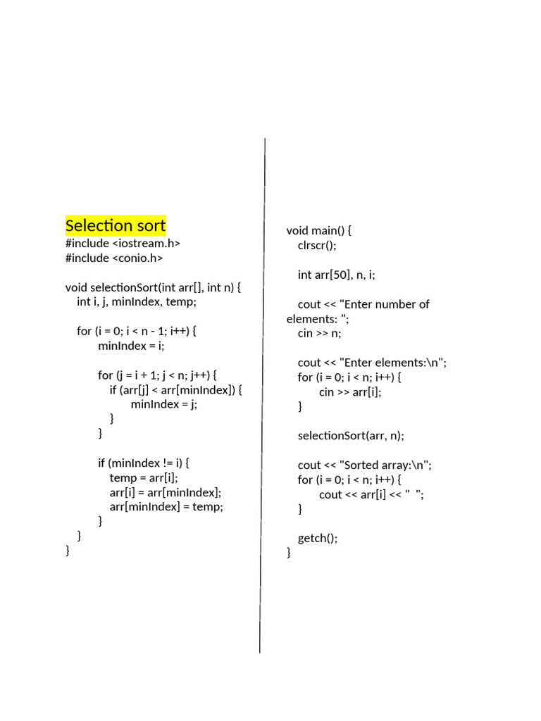 Selection Sort | PDF