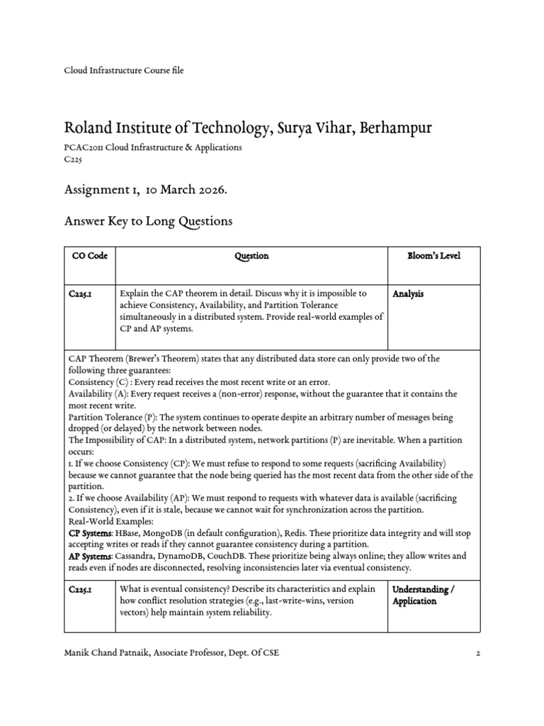 Cloud Infra Assignment 1 Answer Key | PDF | No Sql | Map Reduce