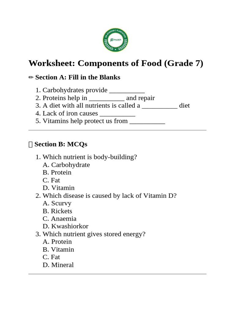 Worksheet | PDF
