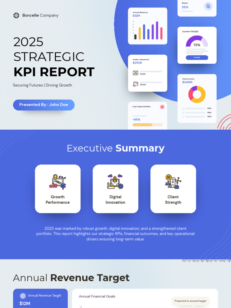 Blue Modern KPI Report Presentation | PDF | Performance Indicator ...