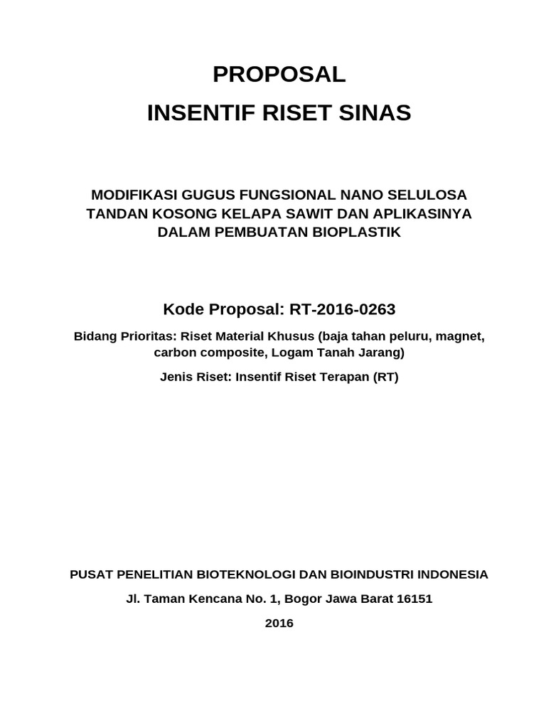 PROPOSAL SINAS 2016 isroi - Mar 2016 | PDF