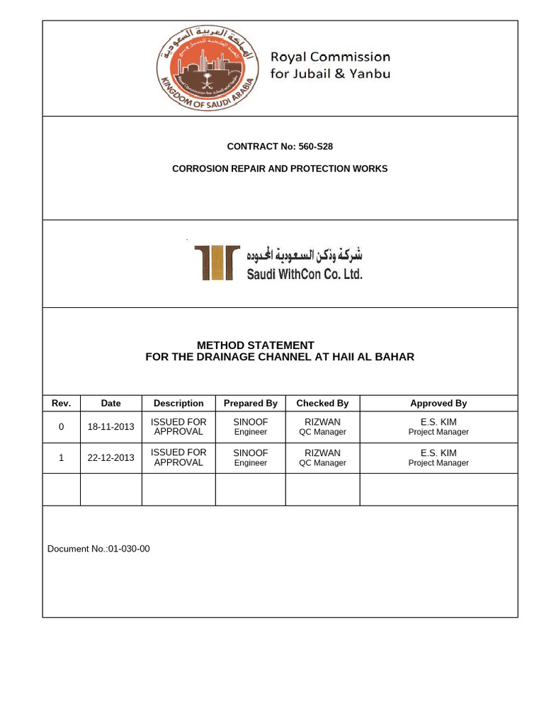 Method Statement- ForMAT ONLY (2) | PDF | Concrete | Personal ...