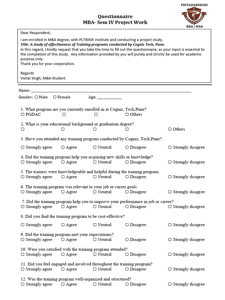 Sample Questionnaire - MBA | PDF | Chess Openings | Chess