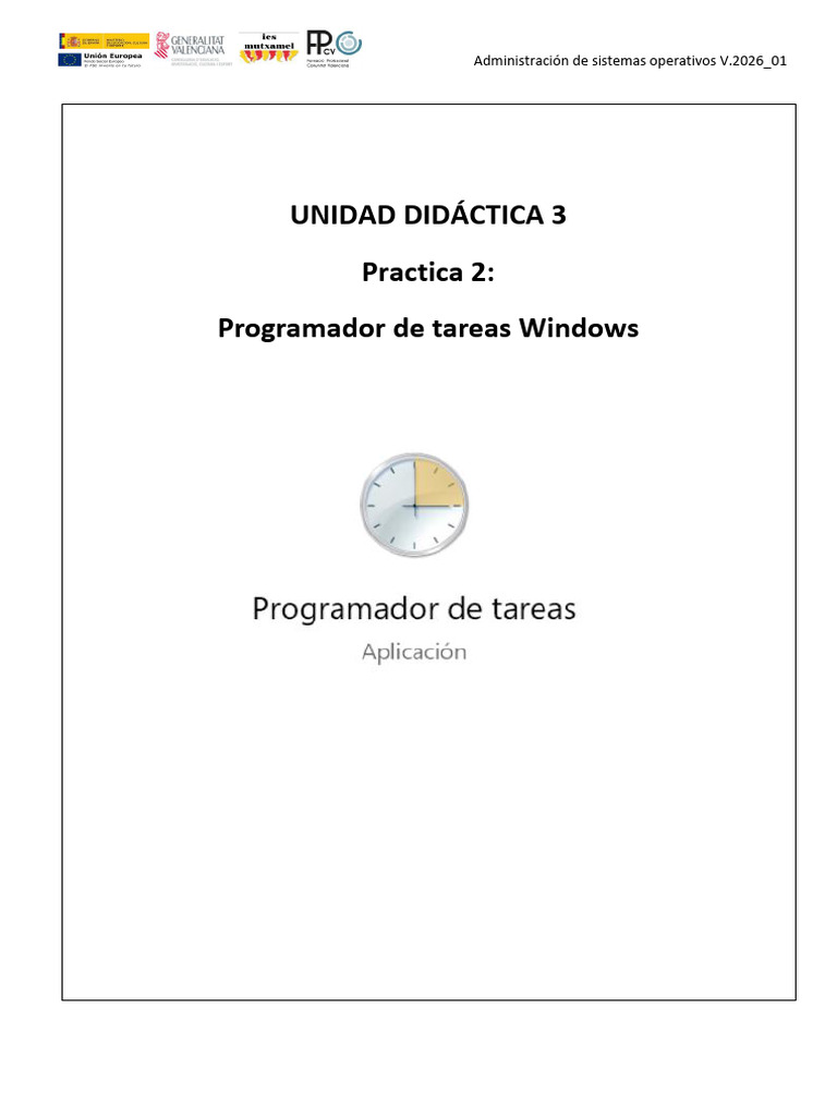 UD3- 2 Practica Guiada - Programador de Tareas Windows | PDF | Ventana ...