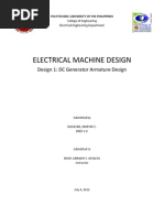 Electrical Machine Design: Design 1: DC Generator Armature Design