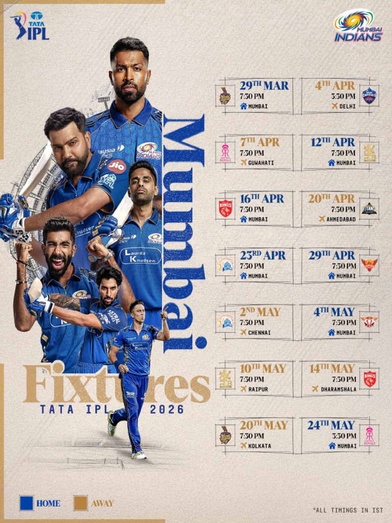 IPL Fixtures 2026 v1 | PDF