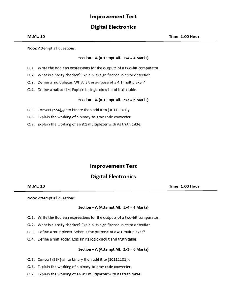 Improvement Test | PDF
