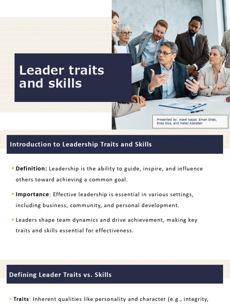 Leadership Traits and Skills Presentation | PDF | Leadership | Empathy