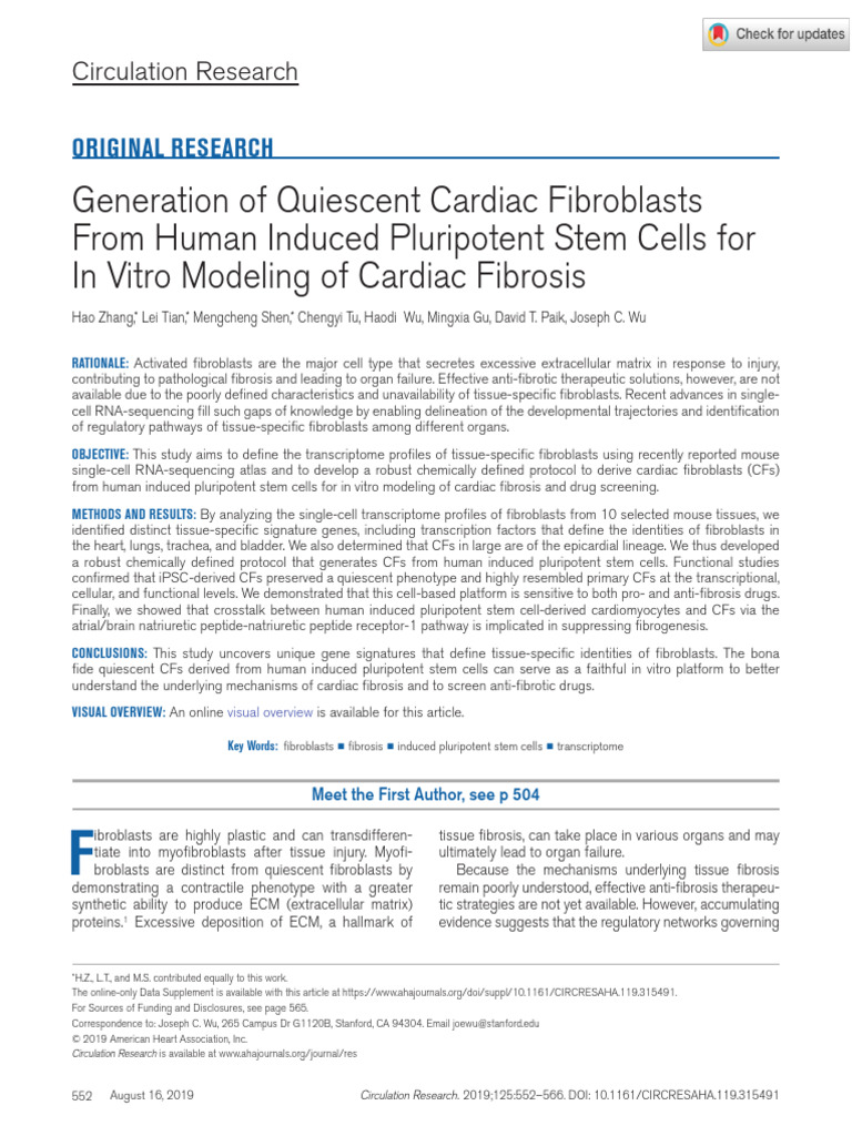 10.Generation of Quiescent Cardiac Fibroblasts From Human Induced ...