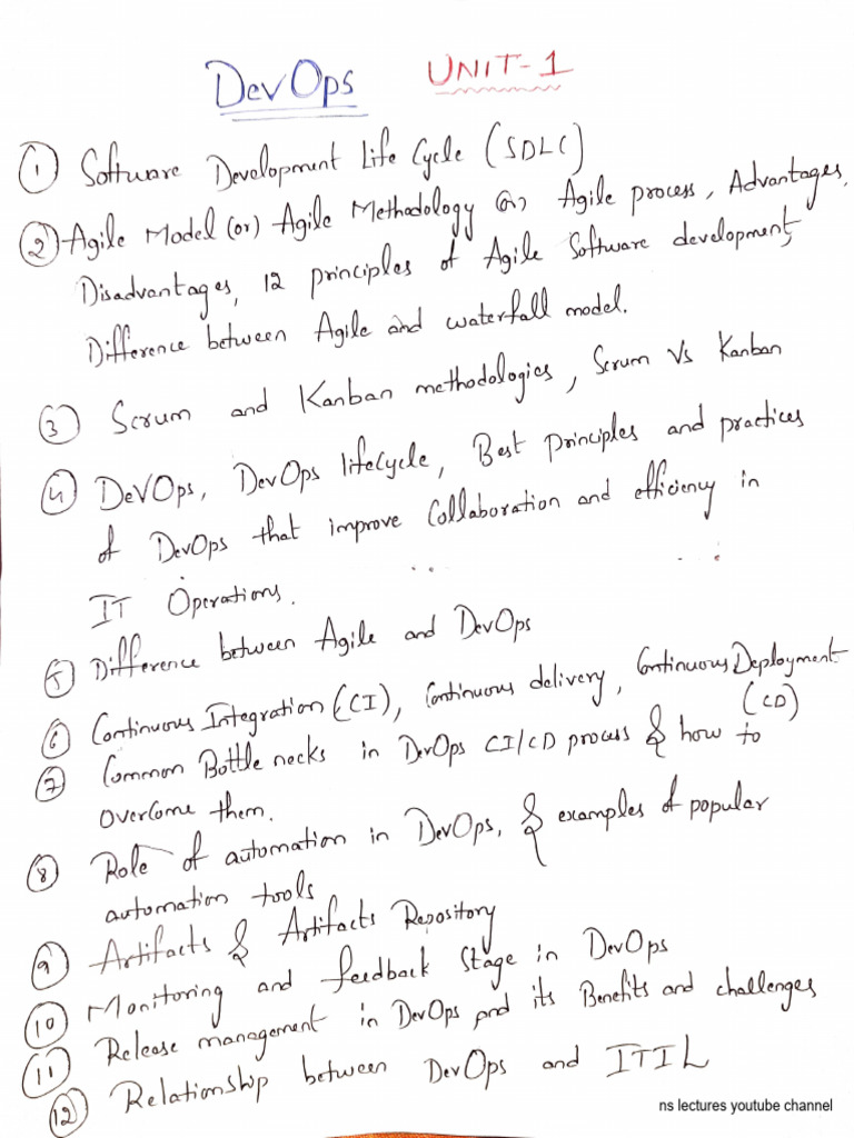 JNTUH DevOps Unit 1 Handwritten notes | PDF | Software Development ...