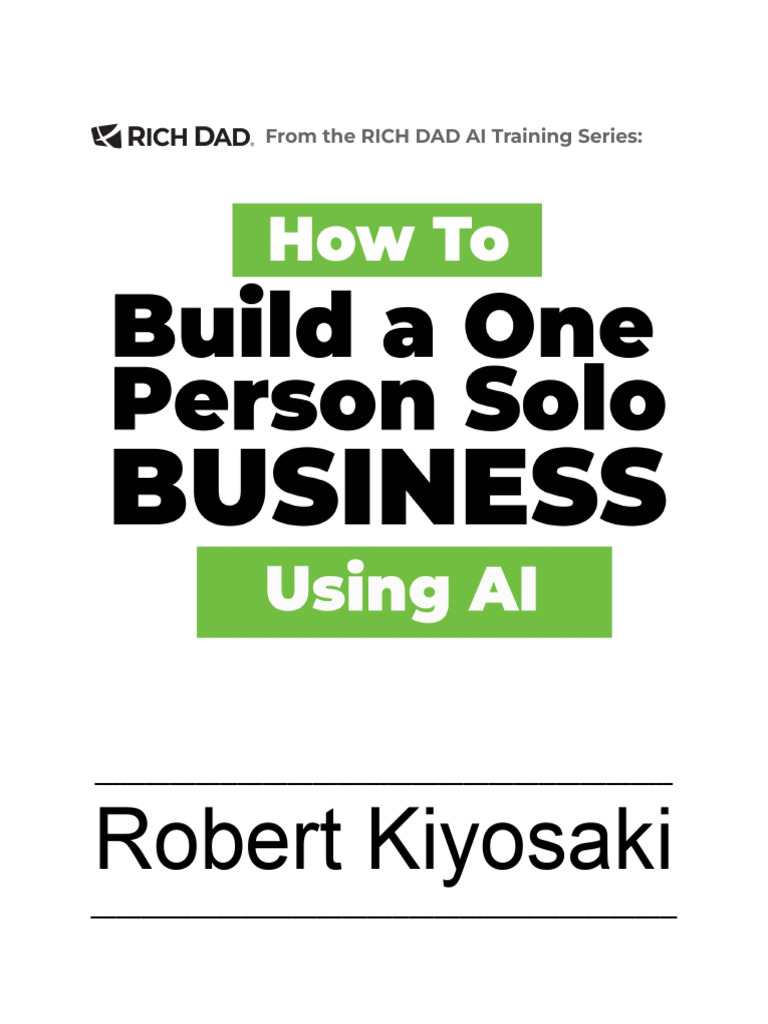 How To Build A How To Build A One Person Solo Business Using AI | PDF ...