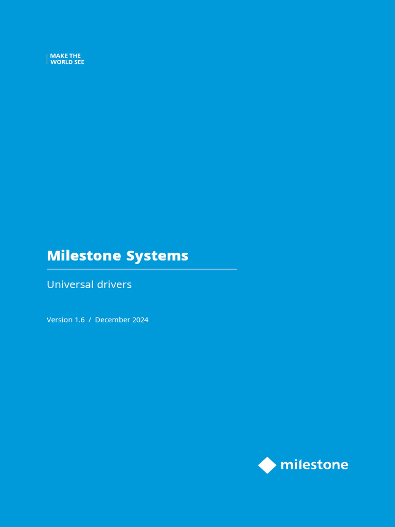 Milestone Universal Driver Overview | PDF | Streaming Media | Multicast
