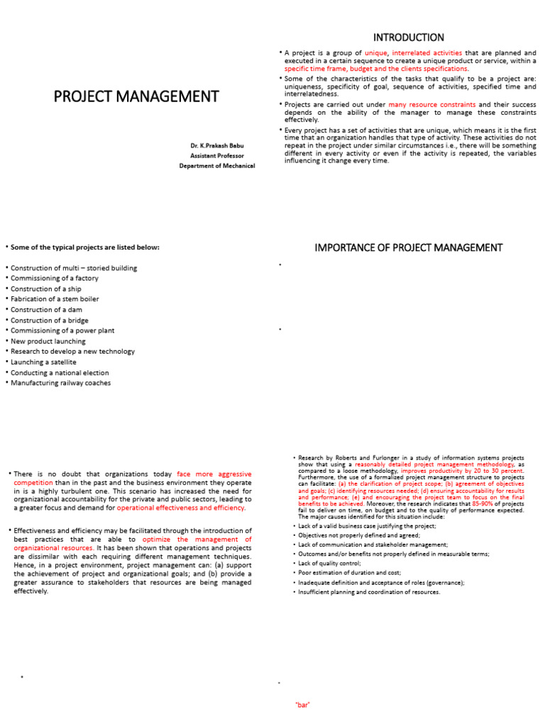 project management unit-1 | PDF | Project Management | Feasibility Study