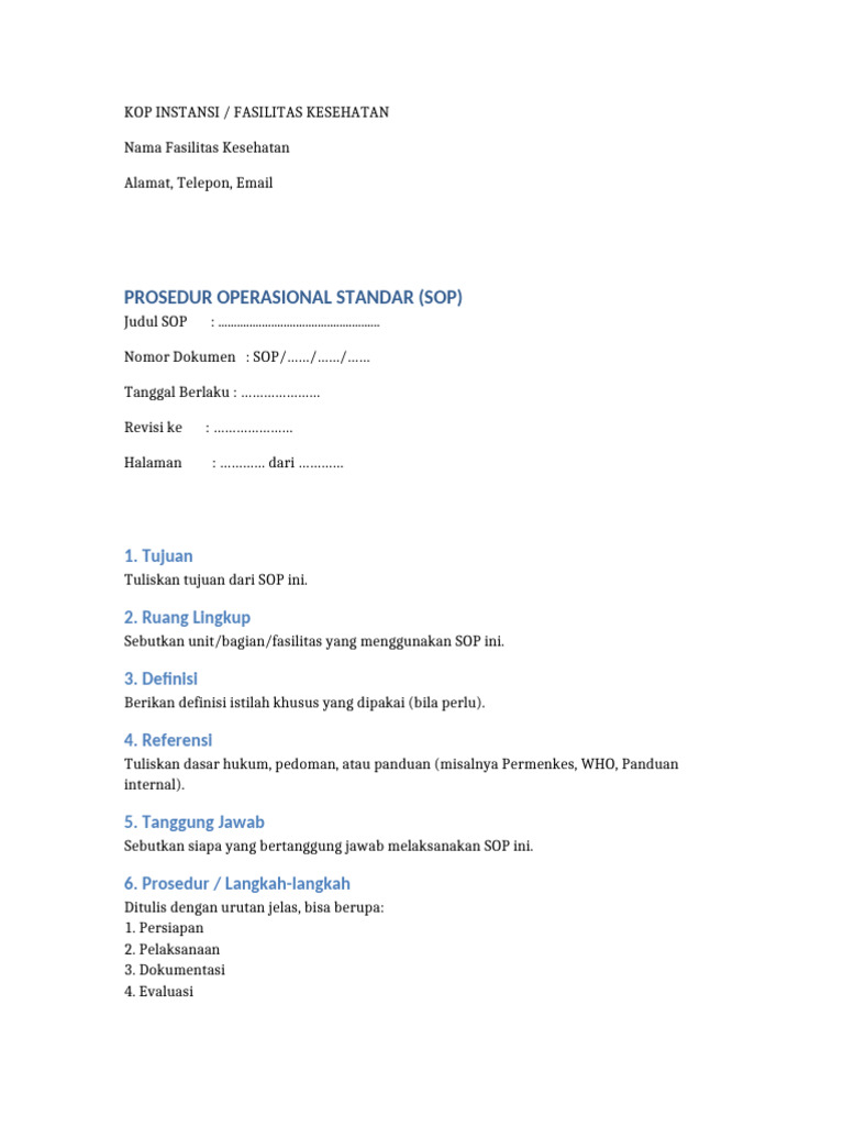 Template SOP | PDF