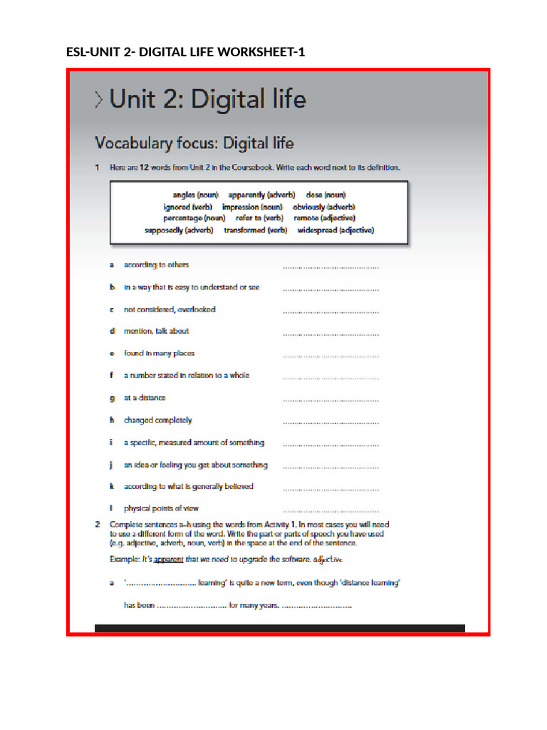 Unit-2 Worksheet 1 | PDF