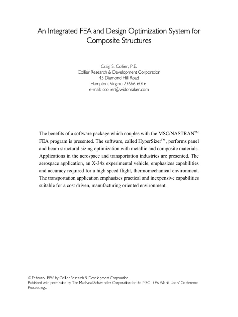 Msc96 Integrated Fea Hypersizer | PDF | Materials